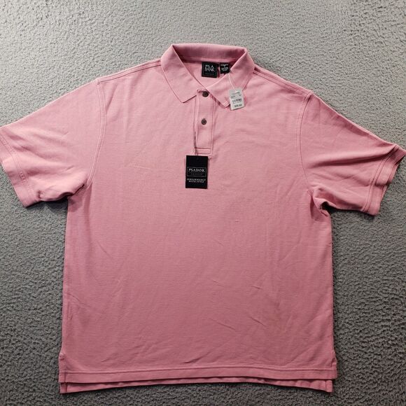 Jos A Bank Shirt Men's Large Pink Traveler Traditional Fit Polo Golf Cotton NWT - Picture 1 of 10